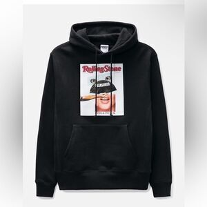 PLEASURES Rolling Stone sweatshirt men’s hoodie black streetwear graphic NWOT L